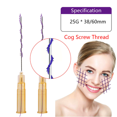 винт Cog иглы 25G 60mm острый поднимая подъем брови винтового нареза Cog Pdo мини