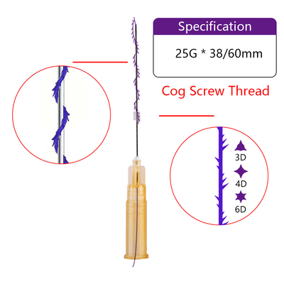 винт Cog иглы 25G 60mm острый поднимая подъем брови винтового нареза Cog Pdo мини