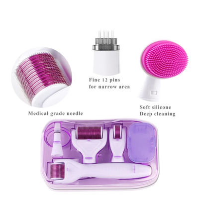 6 в 1 ролике Derma игл нержавеющей стали терапией 12/300/720/1200 кожи Microneedle набора Dermaroller